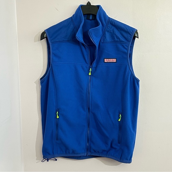 Men’s Vineyard Vines Grid Fleece Vest Large - Picture 1 of 7